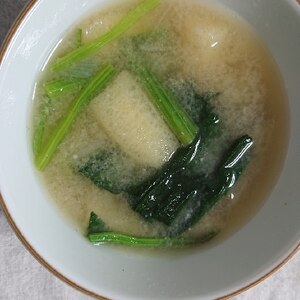 ほうれん草と油揚げのお味噌汁